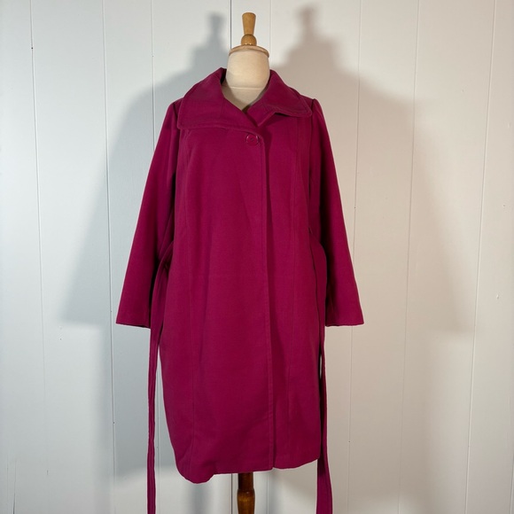 Eloquii Pink Coat Women’s 18/20 Belted Chic Classic Feminine - Picture 8 of 12